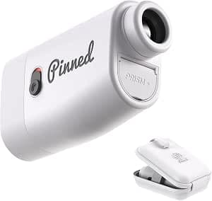 Pinned Golf Prism+ Slope Golf Rangefinder - Golf Distance Rangefinder with Slope - USB Rechargeable, Pinned Locked Vibration Laser Range Finder - Range Finder Accessories