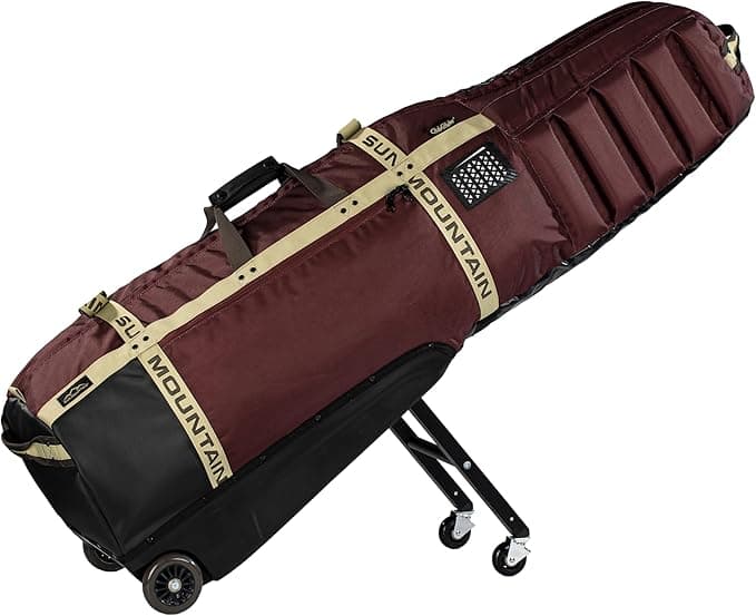 Sun Mountain ClubGlider Meridian Golf Travel Bag - 4-Wheel Rolling System, Extendable & Retractable Legs for Easy Transport, Effortless Travel & Maneuverability - Cardinal